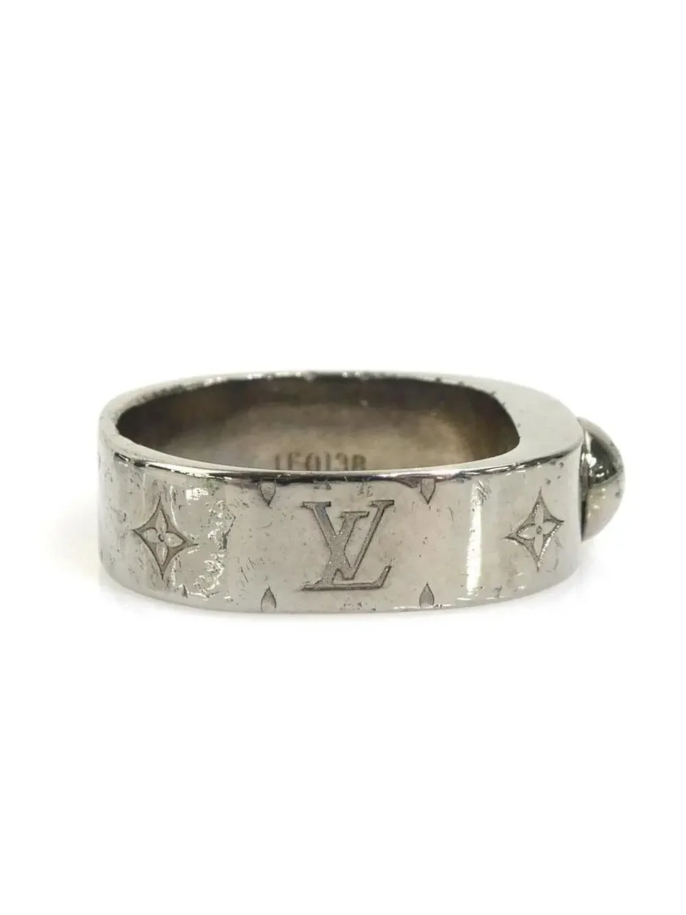 Auth Louis Vuitton Nanogram Ring Silver #302611L17B